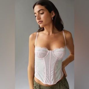 Urban Outfitters Out From Under Modern Love Corset in Sky
